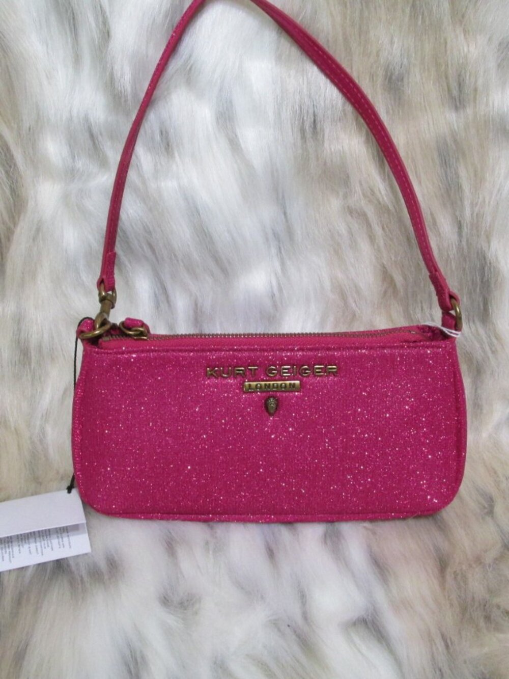 P3291-NWT Kurt Geiger Pink Shimmer Highgate Shoulder Bag